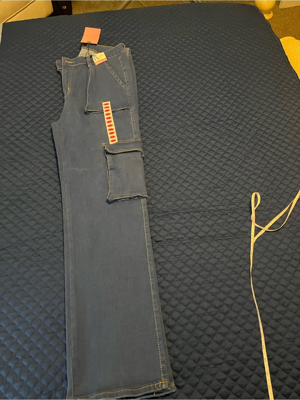 Between Us Dark Blue Cargo Straight Leg Jeans